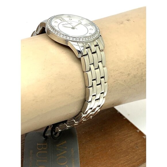 Bulova Women's Watch 96X155 Quartz Mother of Pearl Dial Silver Steel 27m… - Picture 12 of 14